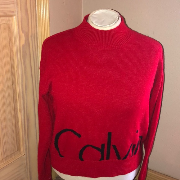 Calvin Klein Jeans - Red Mock Turtleneck Sweater - Picture 1 of 3